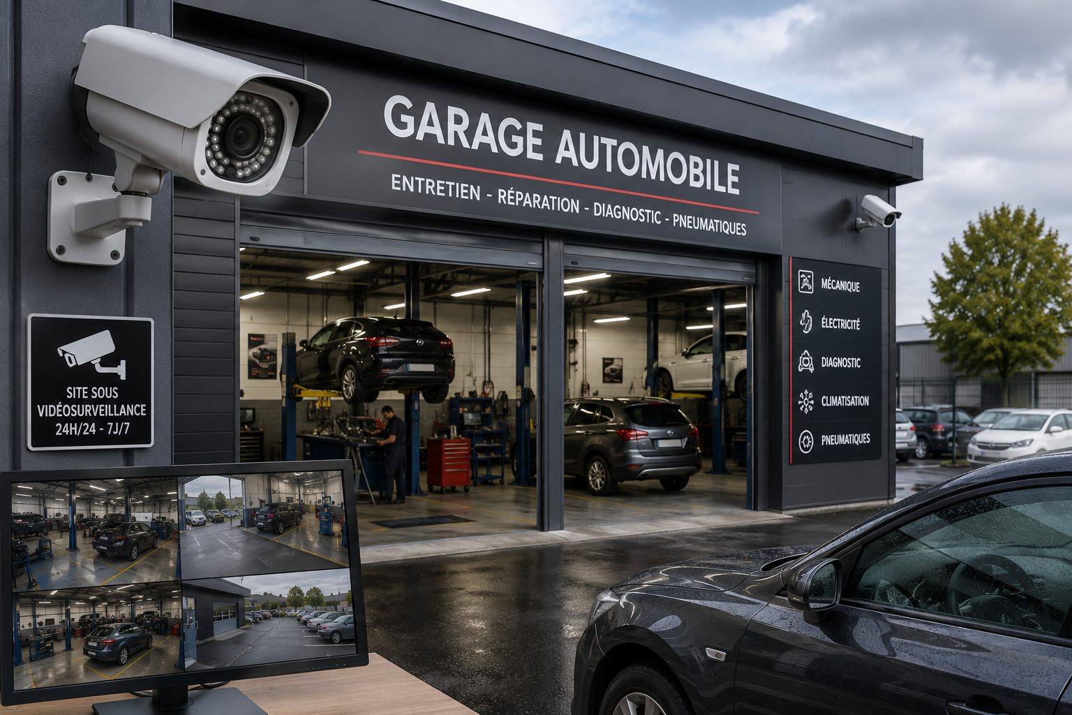 Vidéosurveillance pour garage automobile avec SISTEL