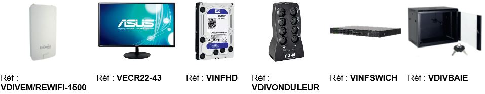 Quelques produits vendus par Sistel